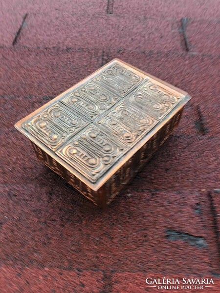Gyula Szabó marked bronze applied art box