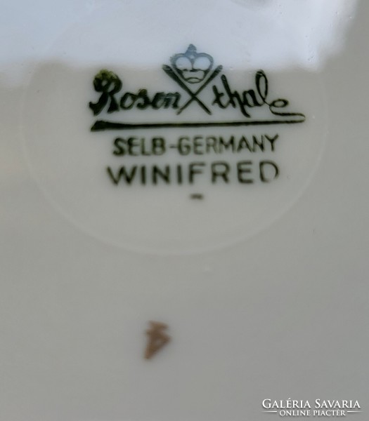 Rosenthal Winifred német porcelán kistányér süteményes tányér virág mintával