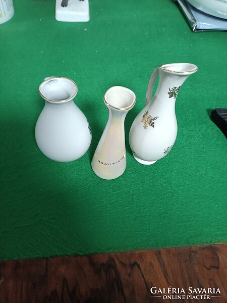 Three small porcelain souvenirs in one.