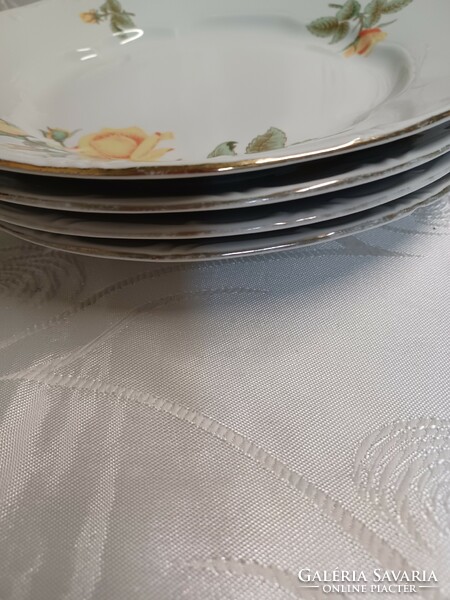 Zsolnay yellow rose plates