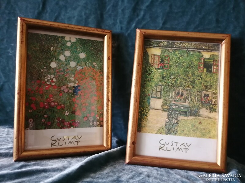2 Klimt prints in a frame
