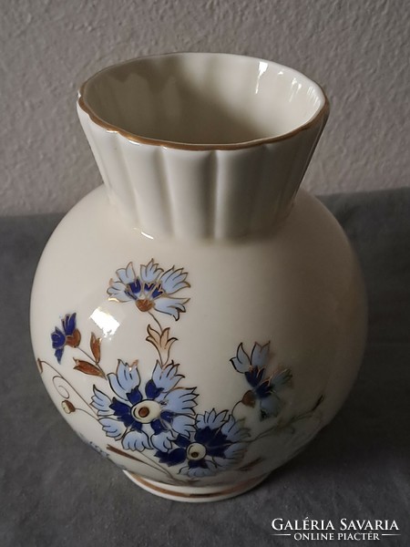 Zsolnay búzavirág mintás koronás váza