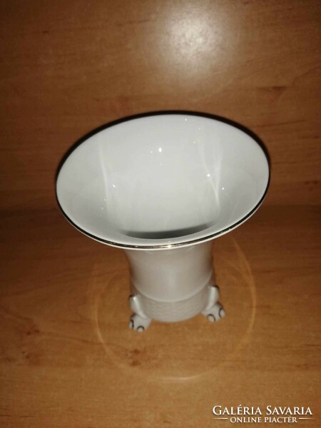 Hollóházi porcelán körmös váza - 12,3 cm magas (36/d)