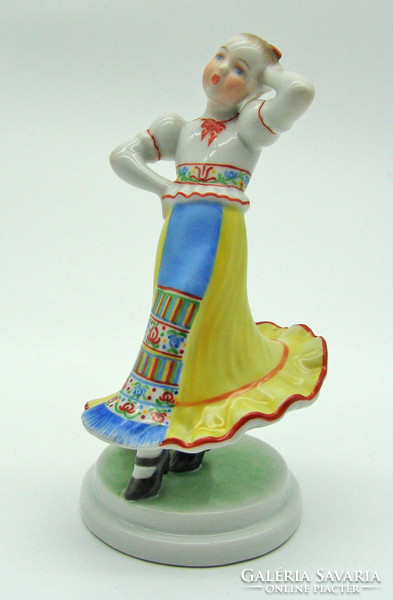 B448 Herend rare woman in folk dress model number 5468 - in beautiful, flawless condition