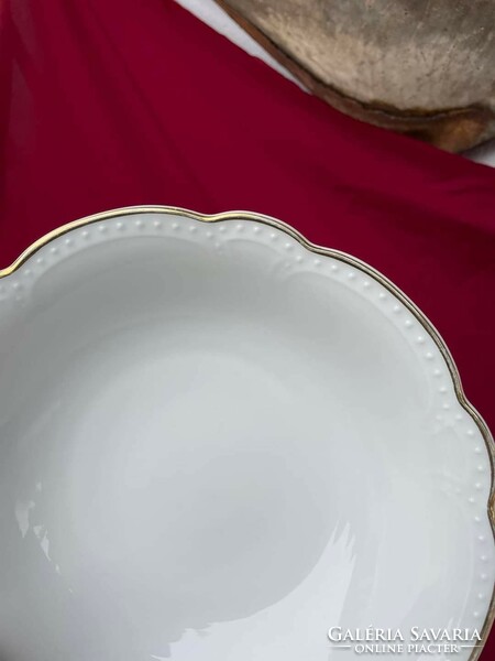 Rare Zsolnay pearl tableware soup bowl deep plate steak serving flat plate