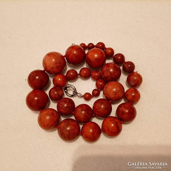 Red coral or other mineral necklace