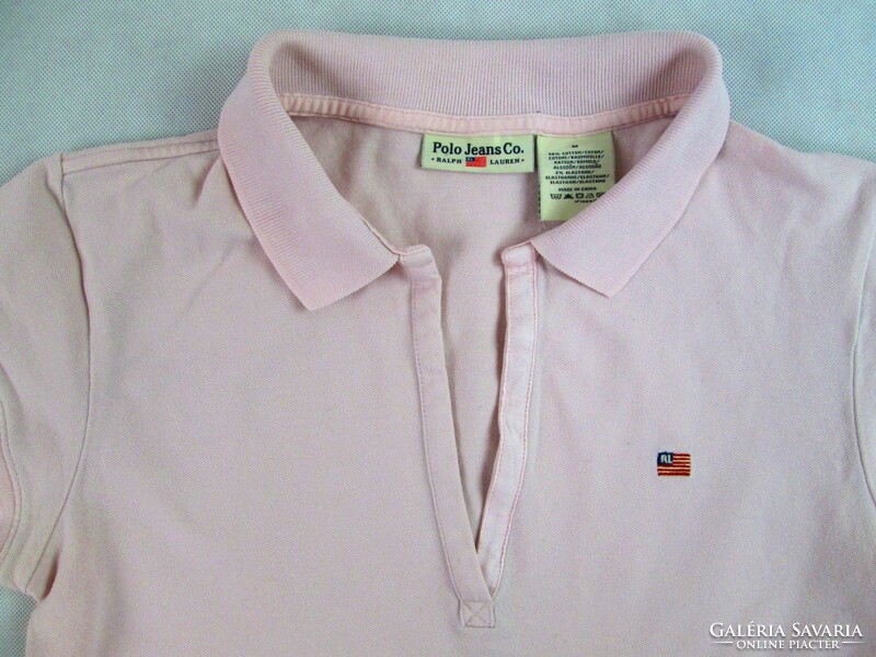 Original ralph lauren (s / m) pretty elegant short sleeve women's collared t-shirt top