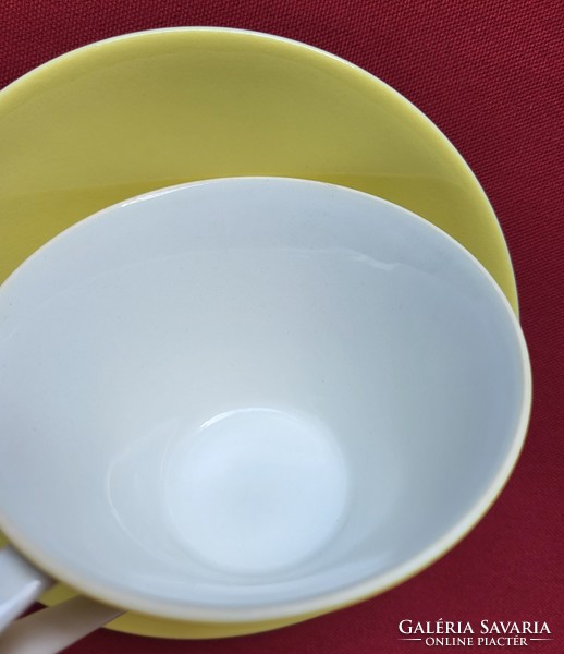 Lilien Ausztria osztrák porcelán kávés teás szett csésze csészealj tányér sárga