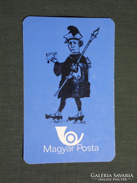 Kártyanaptár, Magyar Posta, grafikai rajzos, postás anno 1977,   (4)