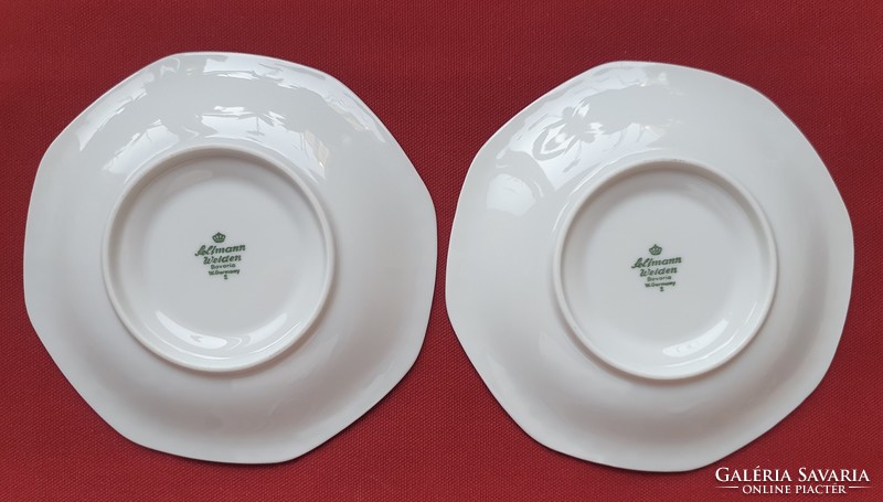 2db Seltmann Weiden Bavaria német porcelán csészealj kistányér tányér virág mintával