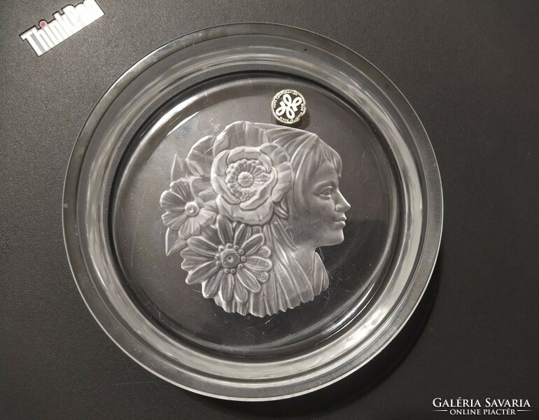 Hoya - Japanese lead crystal ashtray in art nouveau style