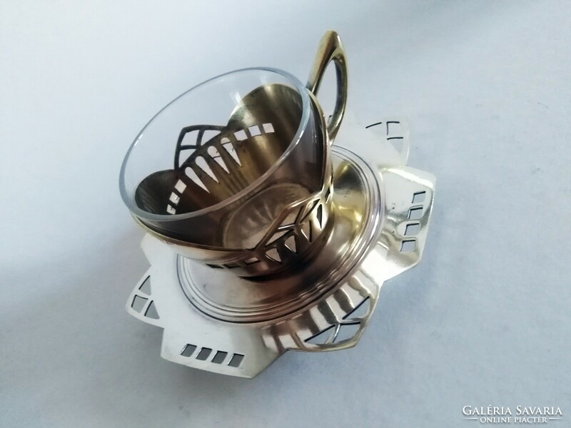 Bécsi szecessziós-geometrikus Argentor kávés csésze pár 1905 rendkivül ritka