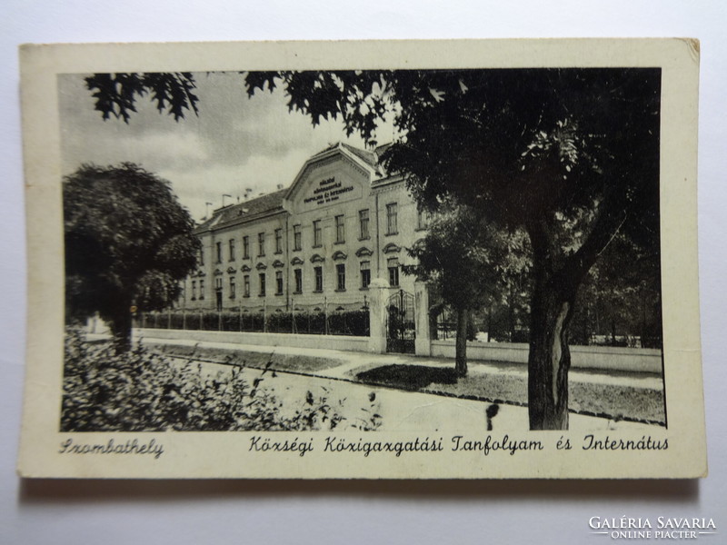 Régi Weinstock képeslap: Szombathely, Községi Közigazgatási Tanfolyam és Internátus, 1940 körül