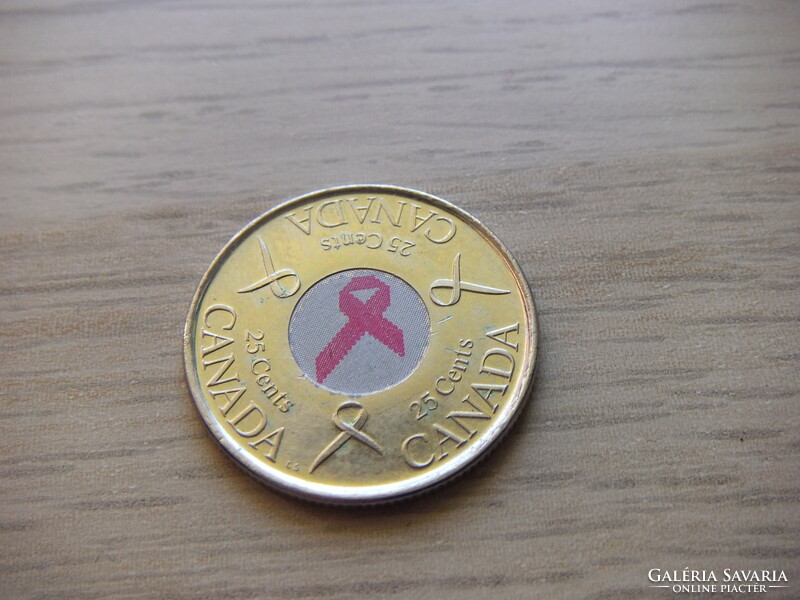 25 Cent 2000  Kanada  ( Rózsaszín Szalag Emlőrák   )