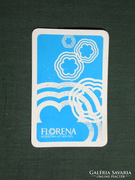 Kártyanaptár, Florena kozmetikai termékek az NDK -ból, grafikai rajzos, 1977,   (4)