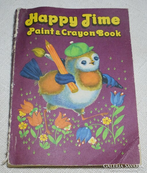 Happy time paint & crayon book 1979 coloring children's book used