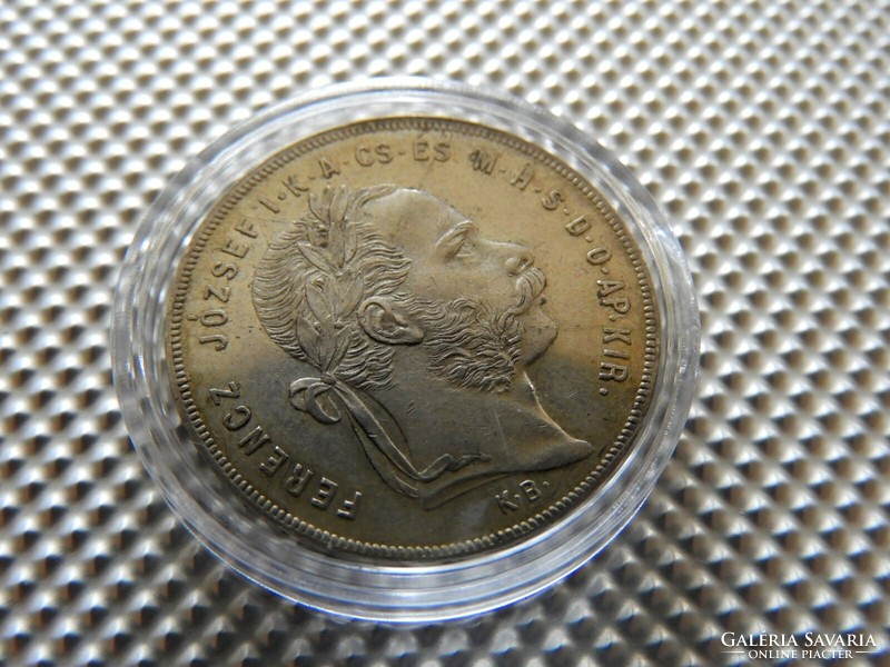 1878 About Körmöcbánya silver in a 1 ft forint capsule. The margin can be read: fj above (08jt108)