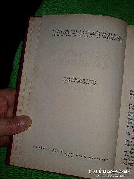 1939.Móricz Zsigmond : Szegény Emberek könyv képek szerint ATHENEUM