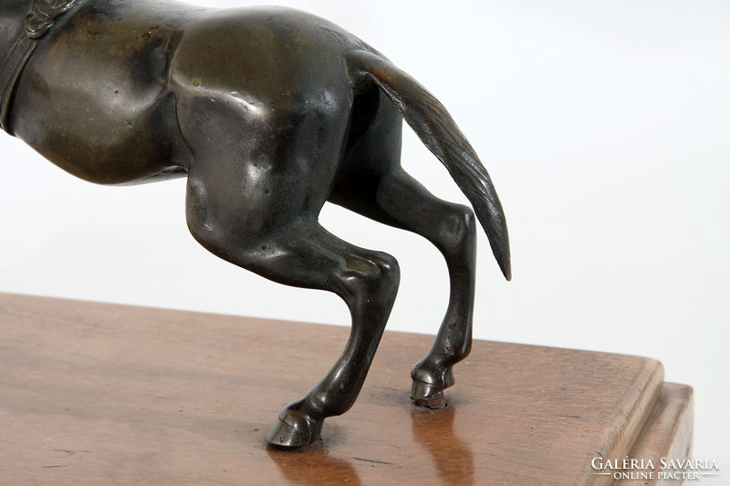 Prancing horse bronze statue 25x21cm | equestrian horse racing race horse