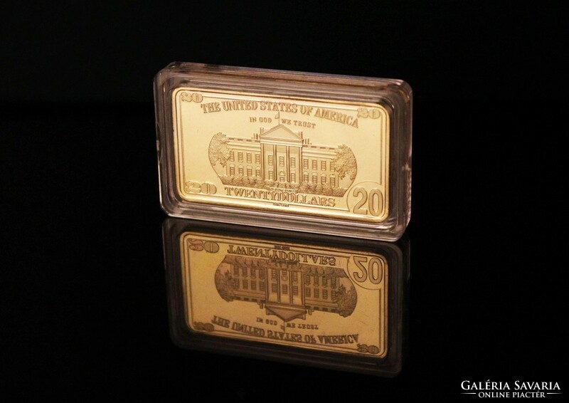 Gold Plated Dollar Banknote Blocks - Collection of 7 Pieces