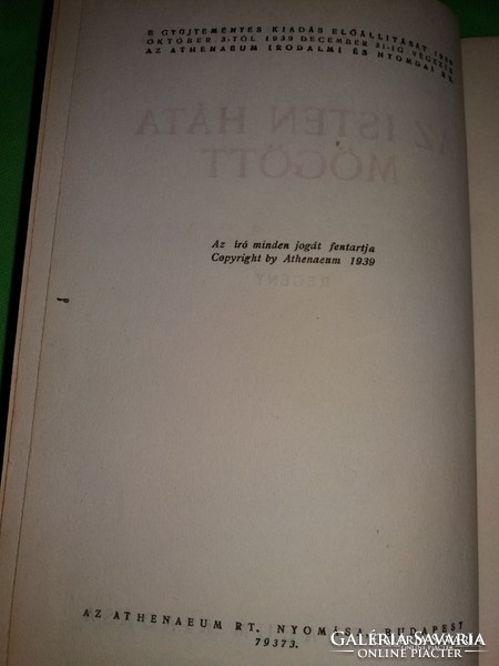 1939.Móricz Zsigmond : Az Isten háta mögött könyv képek szerint ATHENEUM