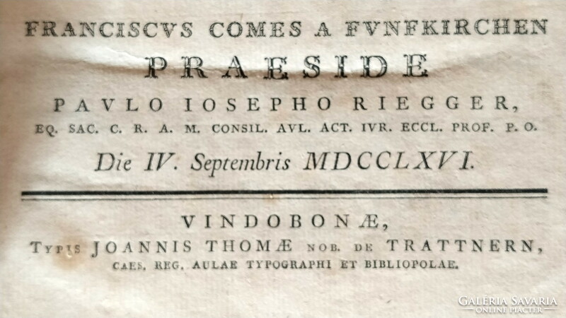 Antik Latin nyelvű könyv 1766 !!!!!!!!!!! Első kiadás