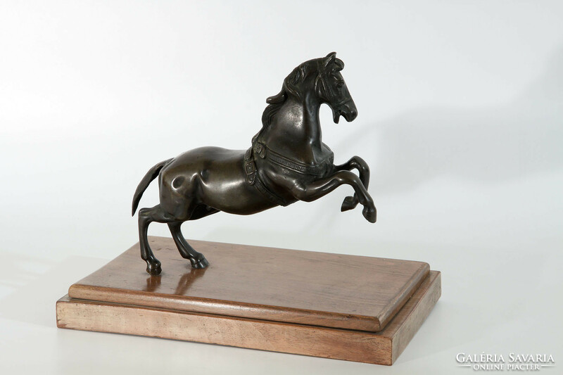 Prancing horse bronze statue 25x21cm | equestrian horse racing race horse