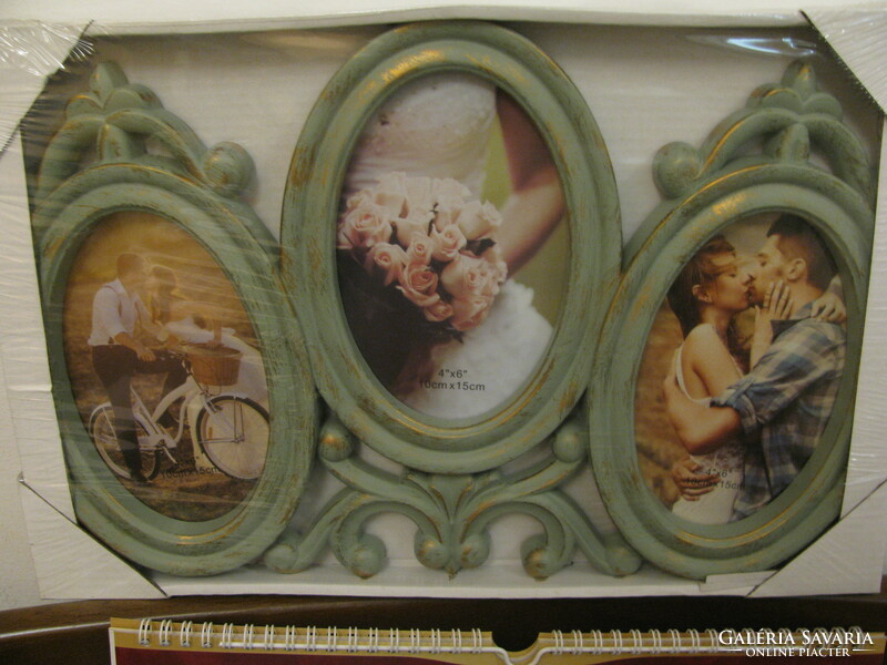 Modern, new three-part photo frame in its original packaging