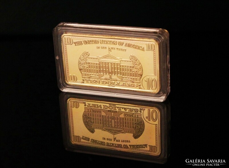 Gold Plated Dollar Banknote Blocks - Collection of 7 Pieces