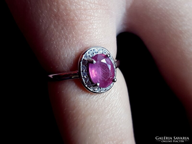 A beautiful silver ring with a Madagascar ruby stone