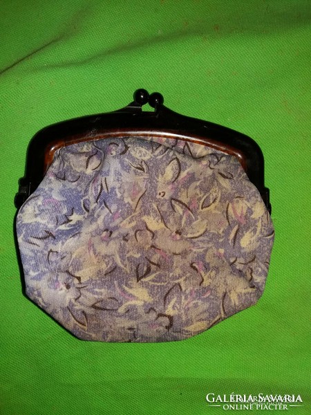 Antik jó állapotú bakelitpatentes virágmintás bársony belül selyem nesszeszeres táska képek szerint