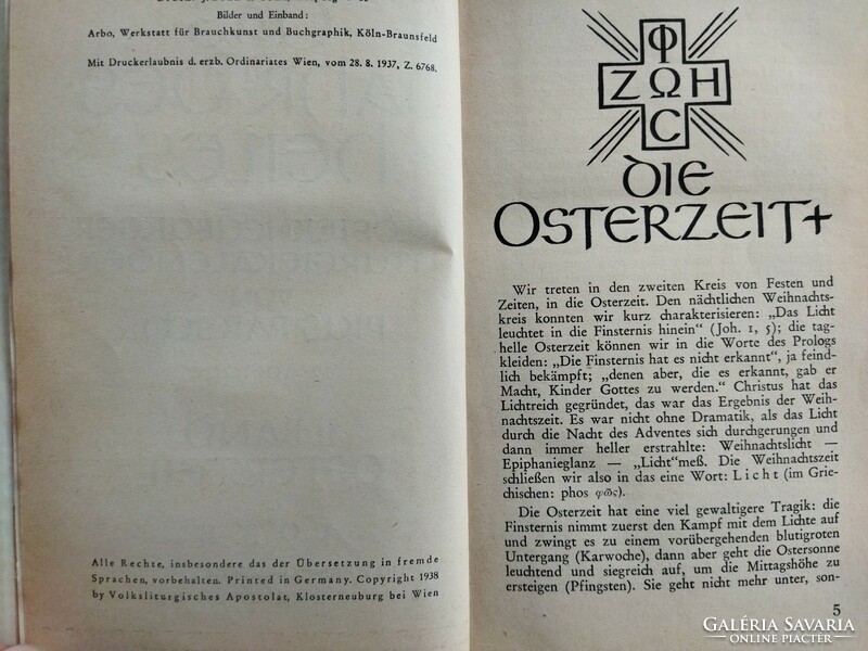 Vallásos könyv 1938-as kiadás német nyelvű