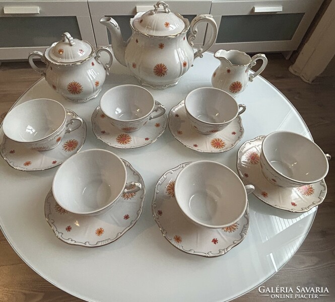 Rare! Zsolnay gerbera pattern tea set with shield seal