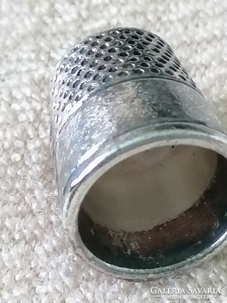 Old enameled silver-plated thimble