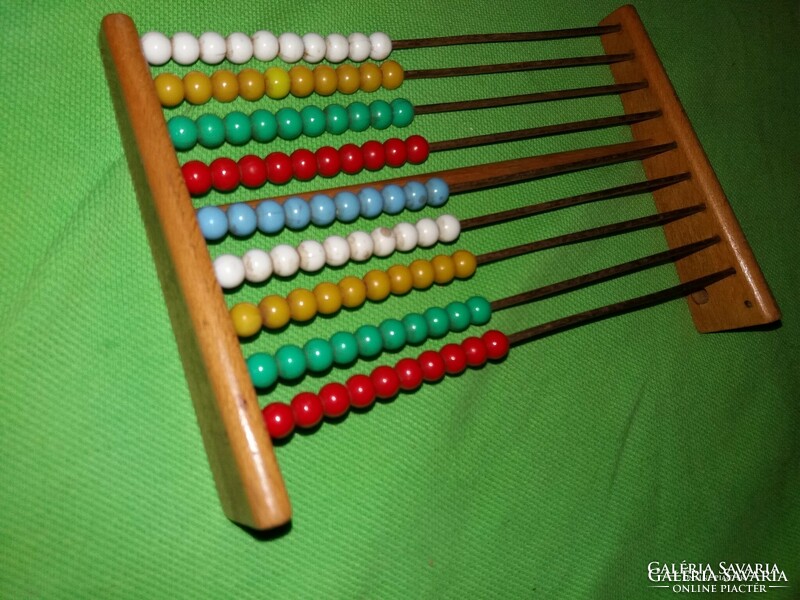 Antique wood-plastic bead counter narrow analog calculator 12 x 17 cm as shown in the pictures