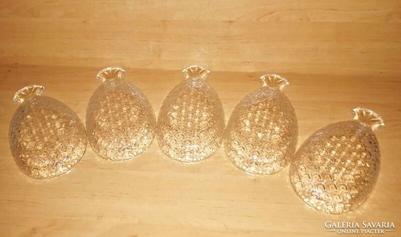 Ananász formájú üveg tálkák, tányérok - 5 db egyben (31/d)