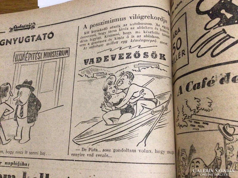 Várnai György eredeti karikatúra rajza a Szabad Száj c. lapnak     Vadevezős 18 x 18 cm