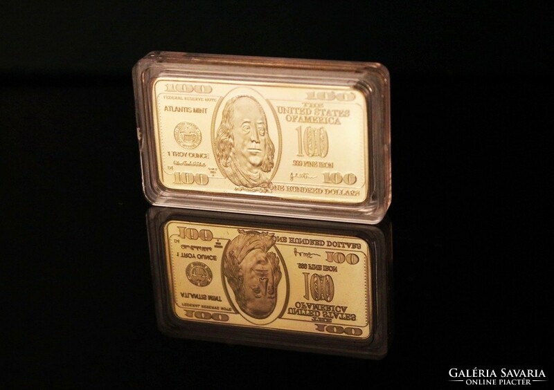 Gold Plated Dollar Banknote Blocks - Collection of 7 Pieces