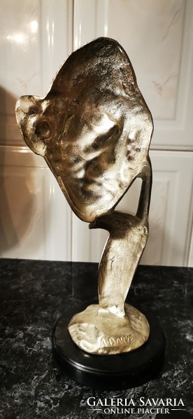 Thinking man - silver color - abstract bronze sculpture