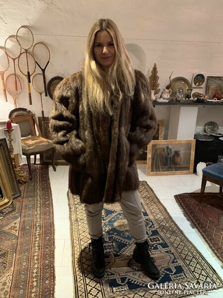 Short mink fur coat