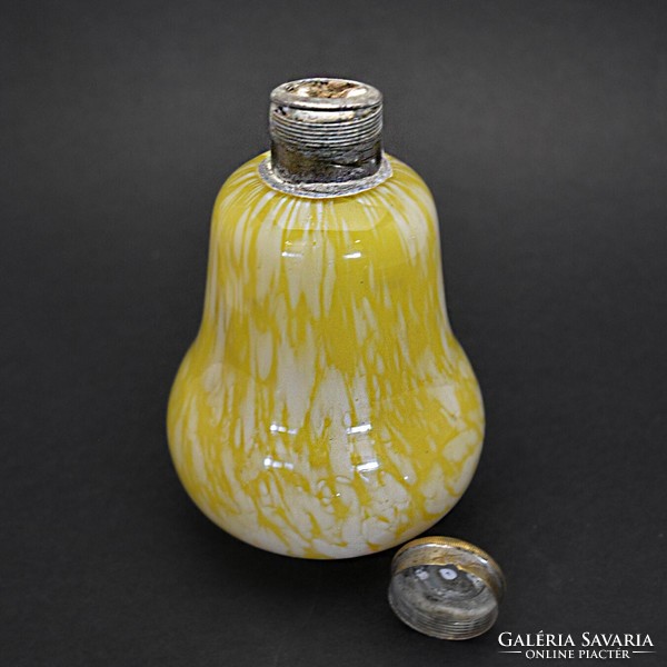 Bohémia sárga-fehér sószóró üveg