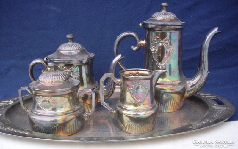 Silver-plated coffee and tea set approx. 100 years old