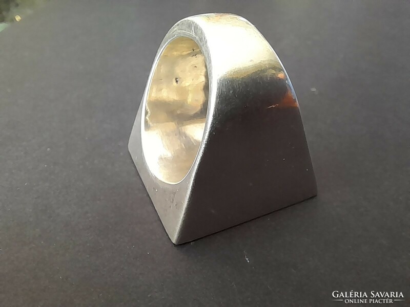 Tömör Egyedi 925 Ezüst,1944 Eredeti Negyed Dollárossal Díszített Pecsét Gyűrű.52.3 gramm.