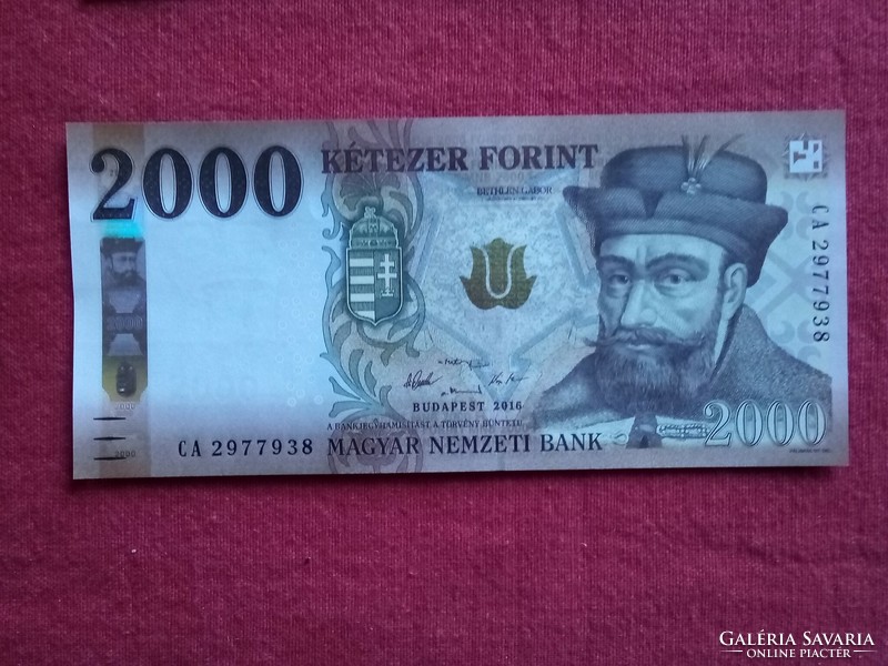 2000 HUF paper money, unfolded banknote in beautiful condition 2016 unc