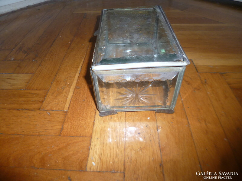 Antique decorative polished glass box