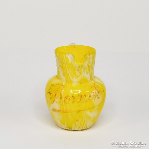 Bohemia yellow-white souvenir jug - wine stool