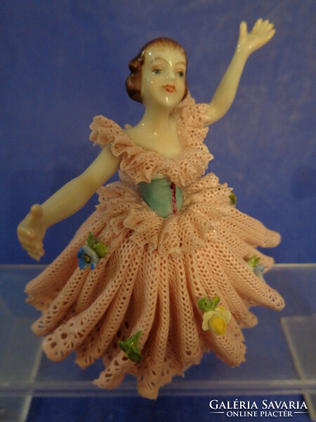 Old volkstedter porcelain with lace dress