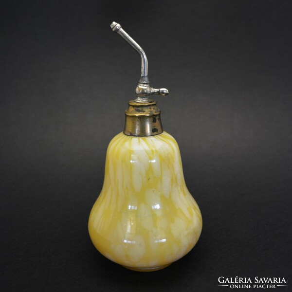 Bohémia sárga-fehér szórófejes/parfümös üveg
