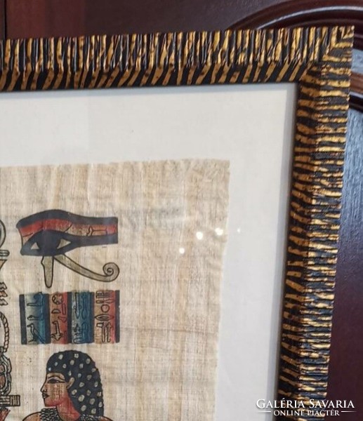 Egyptian original papyrus picture with frame