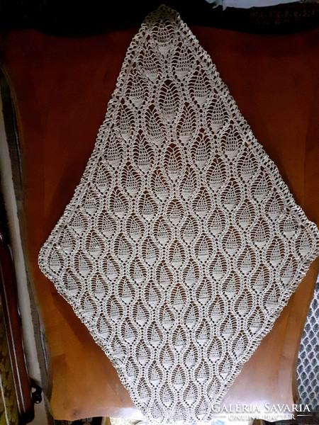 Special crocheted tablecloth. 115 X 63 cm
